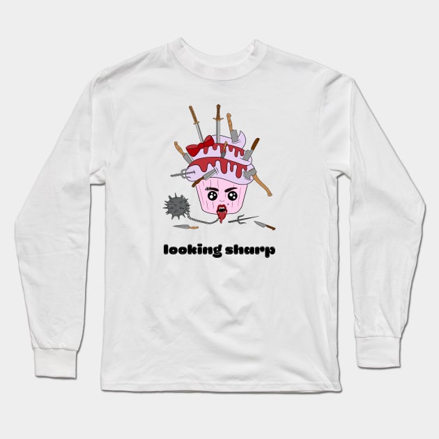 Cute and creepy Halloween cup cake - looking sharp Long Sleeve T-Shirt by Cute_but_crazy_designs